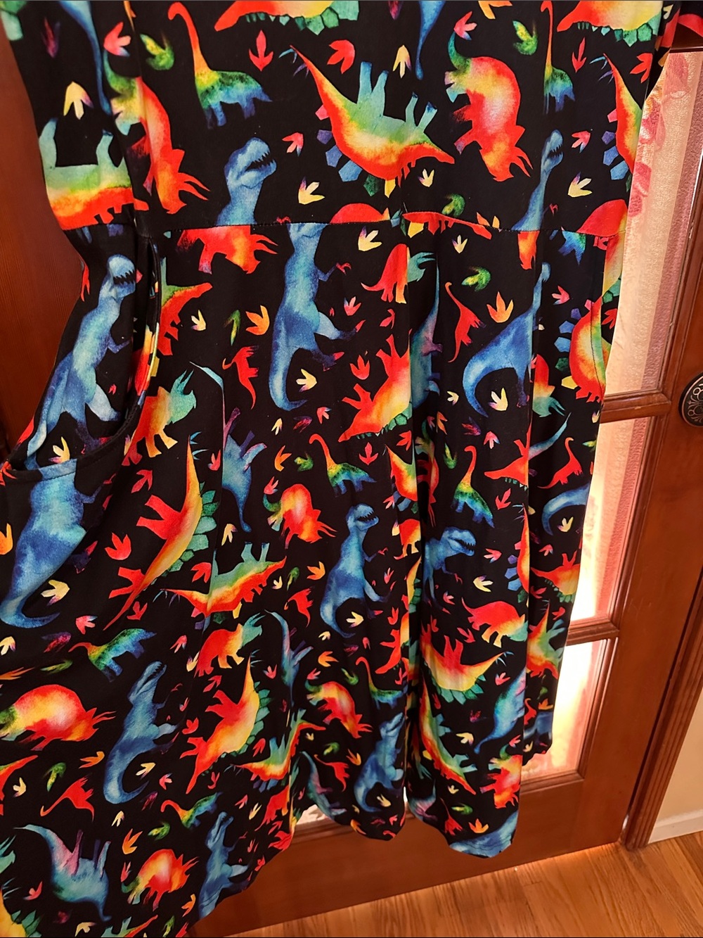 Rainbow Dinosaurs Midi Twirl Dress - Picture 6 of 7